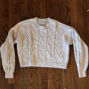 Womens Hollister Knit Tan Crop Sweater